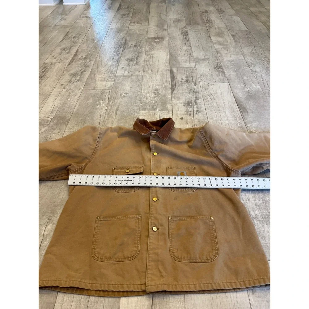 Carhartt Mens Duck Canvas Blanket Lined Chore Coat Jacket Tan Brown C01 BRN‎